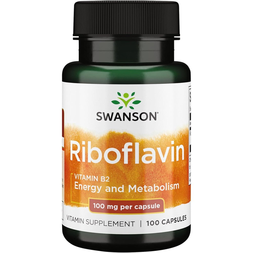 Swanson Vitamin B2 Riboflavin 100mg front view bottle