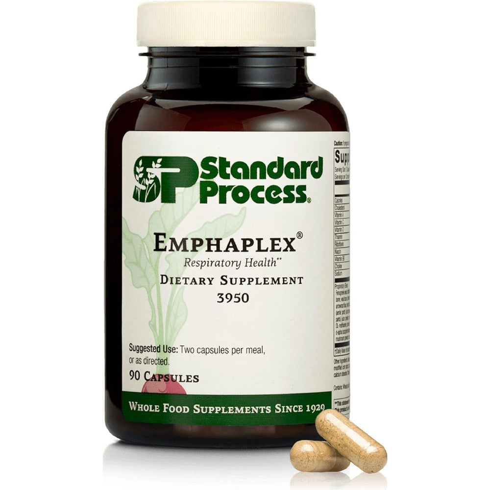 Standard Process Emphaplex 90 capsules front view bottle for premium respiratory health support