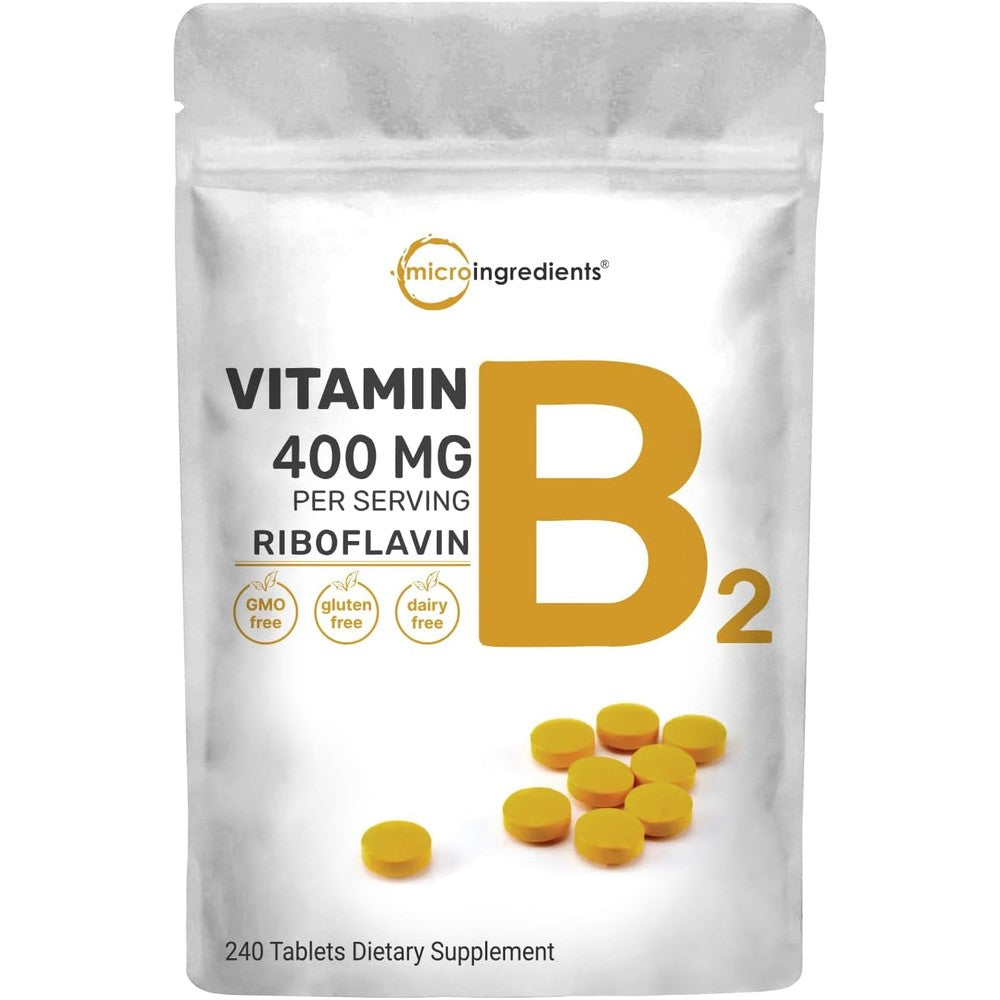 Micro Ingredients Riboflavin Vitamin B2 front view pouch packaging supplement for energy production