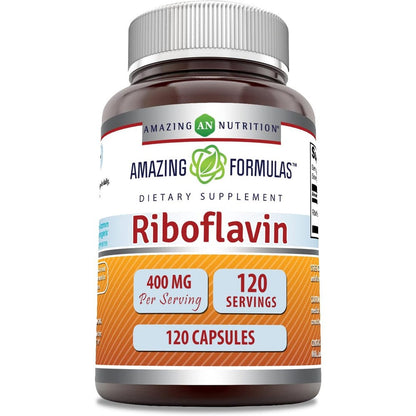 Amazing Nutrition Amazing Formulas Riboflavin 400mg 120 capsules front bottle view