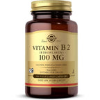 Solgar Vitamin B2 Riboflavin 100mg front view bottle for energy metabolism support