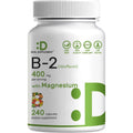 Deal Supplement Vitamin B2 400mg with Magnesium Glycinate front bottle view