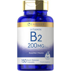 Carlyle Vitamin B2 200mg 150 capsules front bottle view