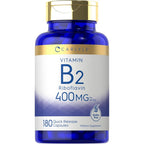 Carlyle Vitamin B2 Riboflavin 400 mg 180 capsules front bottle view