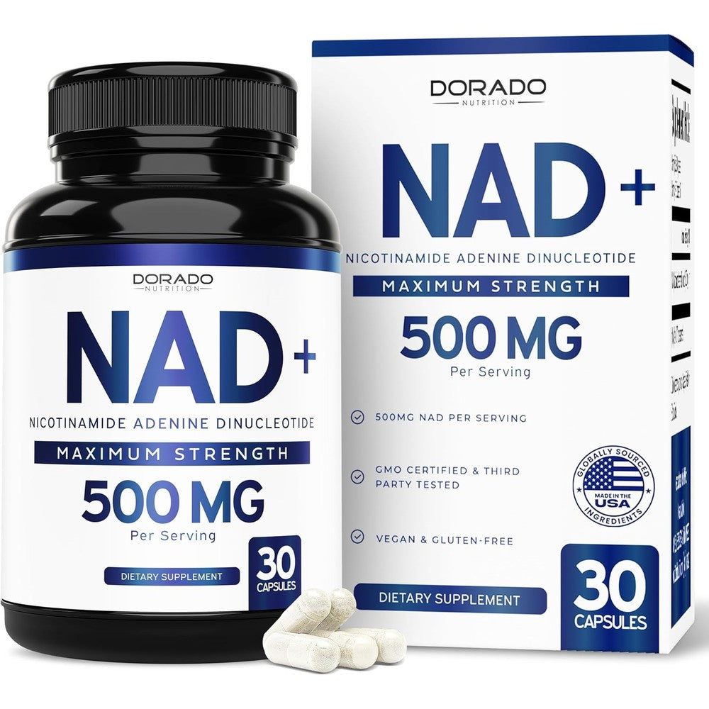 Dorado Nutrition NAD Supplement 500mg bottle front view
