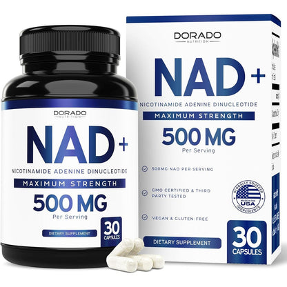 Dorado Nutrition NAD Supplement 500mg bottle front view