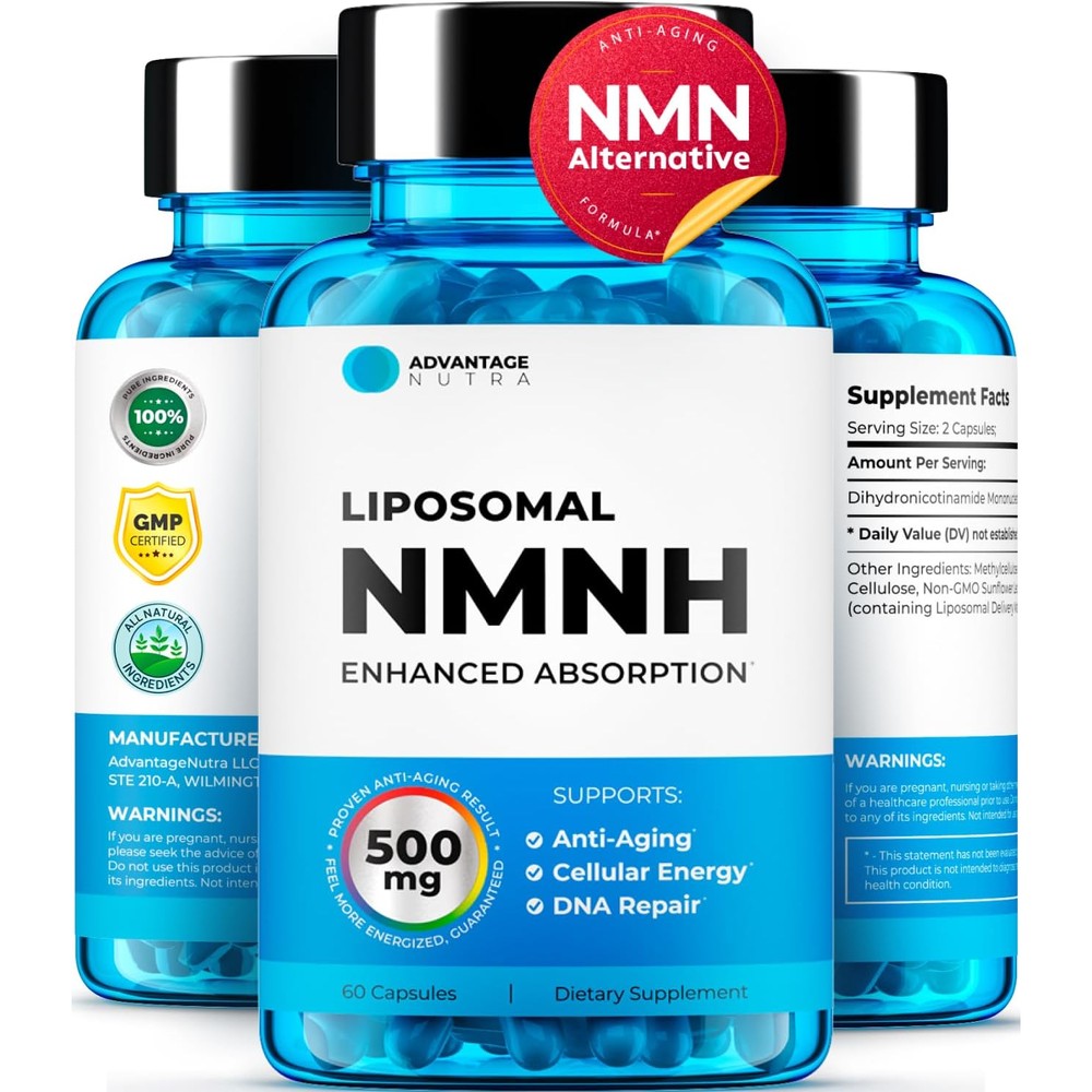 Research Labs Liposomal NMNH 500mg bottle front view for cellular energy supplement India
