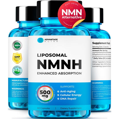 Research Labs Liposomal NMNH 500mg bottle front view for cellular energy supplement India