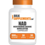 BulkSupplements NAD 500mg capsules front view energy supplement