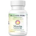 Dr. Clark Store Niacin Vitamin B3 25 milligrams supplement bottle front view