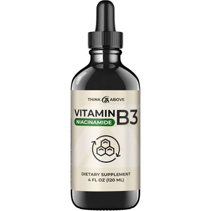 Think Above Liquid Vitamin B3 Niacinamide Supplement front view bottle