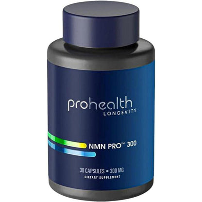 ProHealth Longevity NMN Pro 300 bottle front view showing pure Uthever supplement capsules for anti aging support