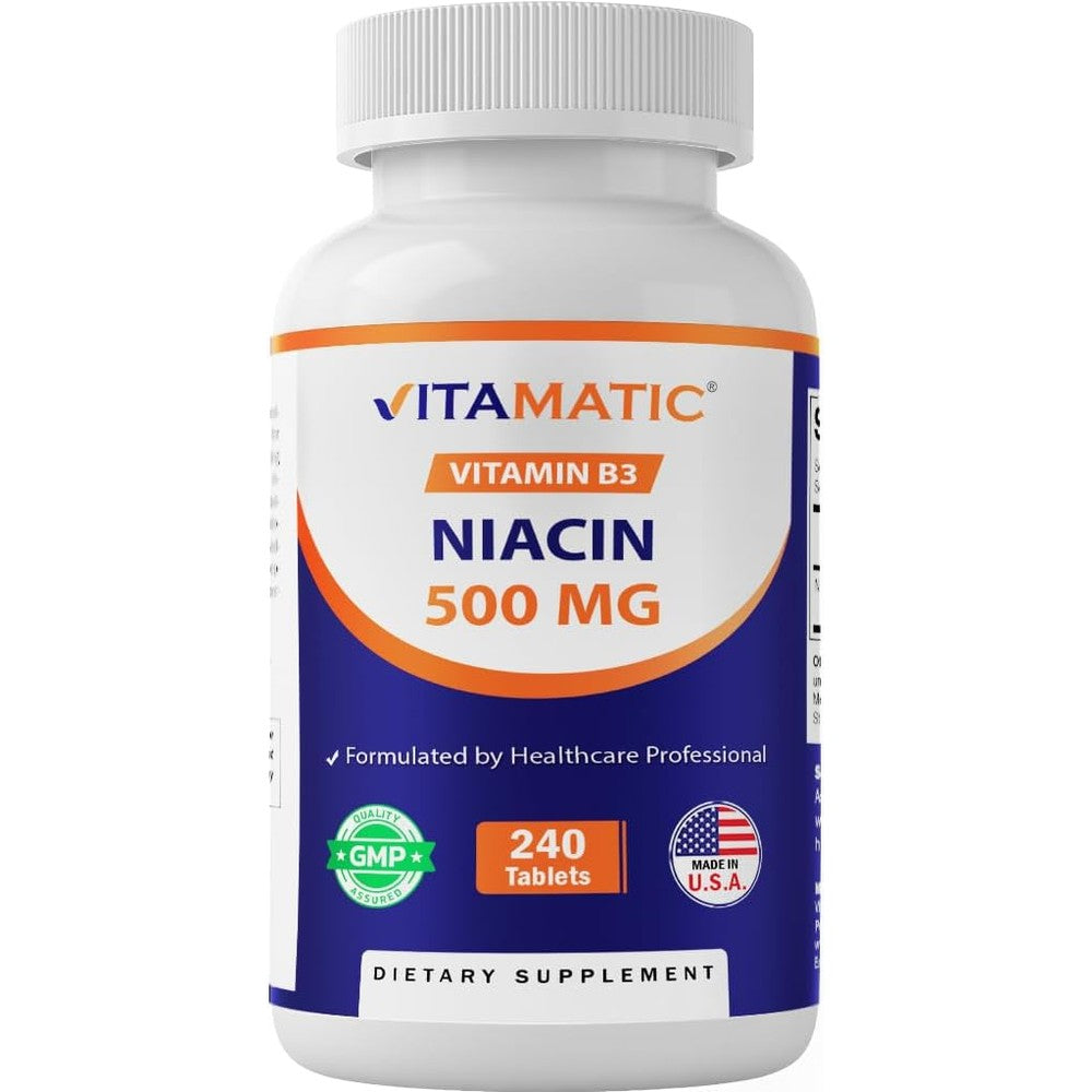 Vitamatic Niacin 500mg tablets bottle