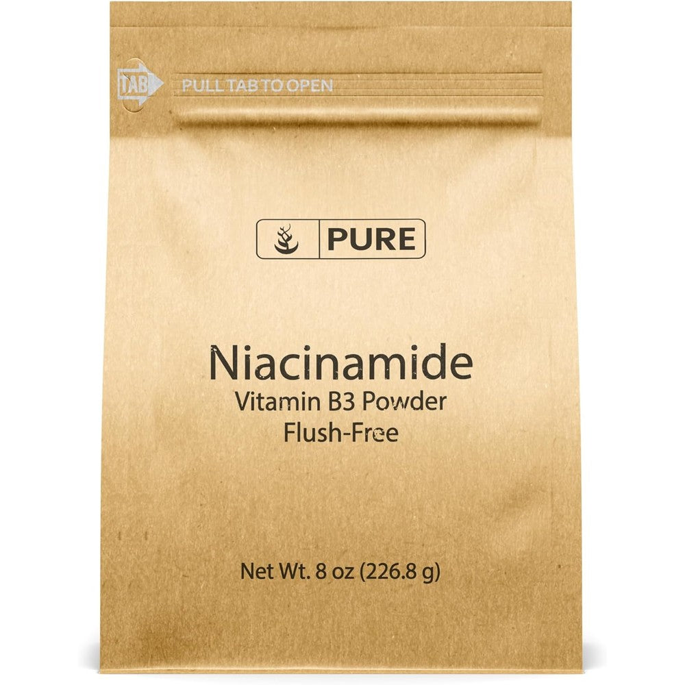 Pure Original Ingredients Niacinamide Flush Free Vitamin B3 Powder front view container for DIY skincare and wellness