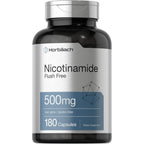 Horbäach Nicotinamide 500mg 180 capsules front view of premium dietary supplement bottle