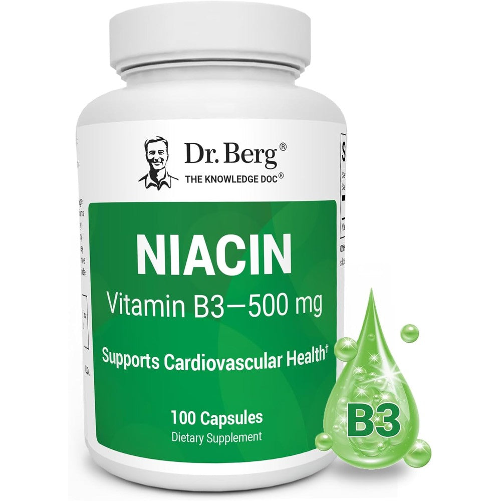 Dr. Berg Highly Potent Niacin 500mg bottle front view
