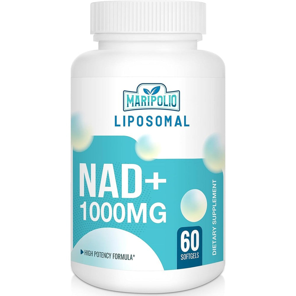 Maripolio Liposomal NAD+ 1000mg front view bottle for premium cellular energy support.