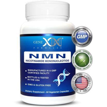 Genex Formulas NMN 250mg front view bottle of authentic anti aging longevity supplement