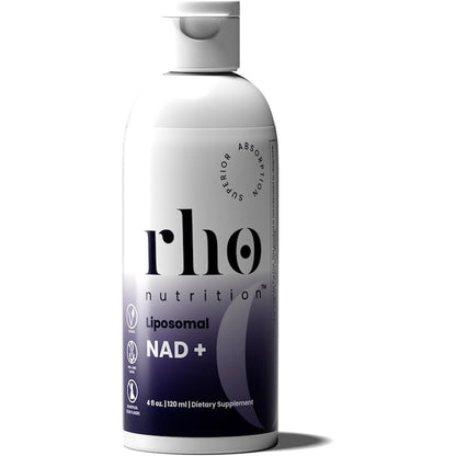 Rho Nutrition Liposomal NAD+ Liquid Supplement front bottle view for cellular energy