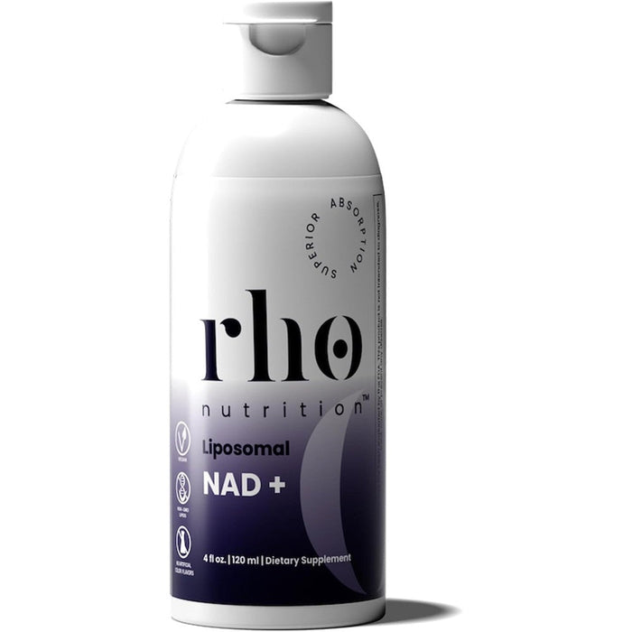 Rho Nutrition Liposomal NAD+ Liquid Supplement front bottle view for cellular energy