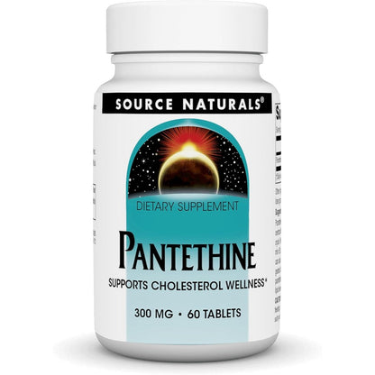 Source Naturals Pantethine 300mg bottle front view for cardiovascular support