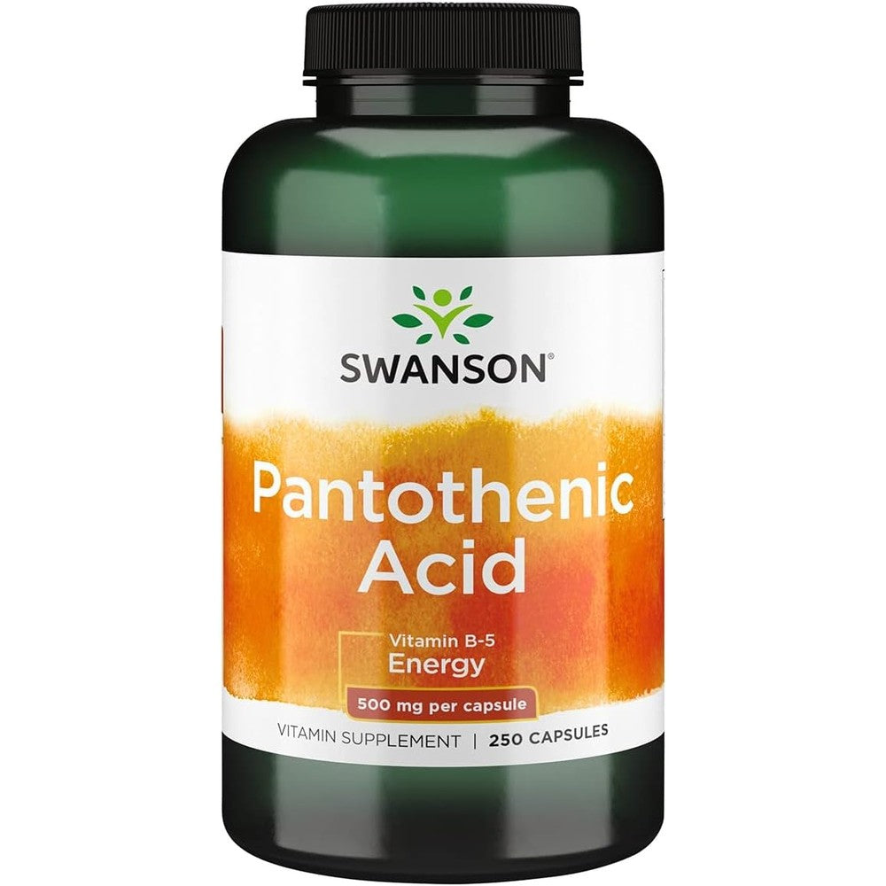 Swanson Pantothenic Acid 500mg Vitamin B5 bottle front view