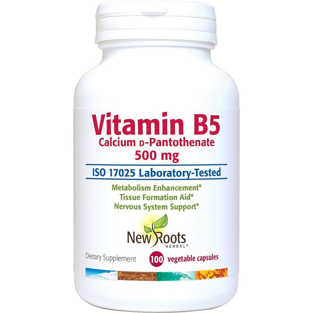 New Roots Herbal Vitamin B5 500mg bottle front view