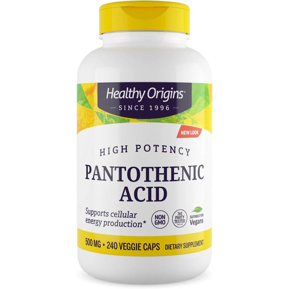 Healthy Origins Vitamin B5 500mg bottle front view