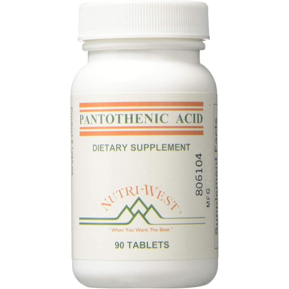 Nutri West Pantothenic Acid 90 Tablets front view