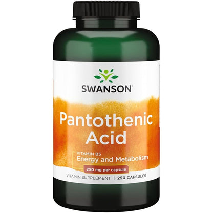 Swanson Pantothenic Acid 250 mg 250 Capsules front view