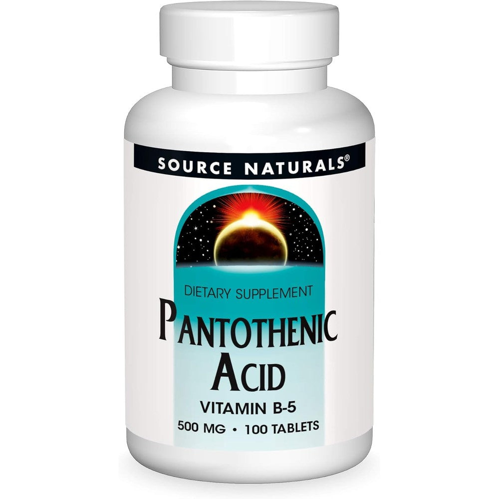 Source Naturals Pantothenic Acid 500mg bottle front view
