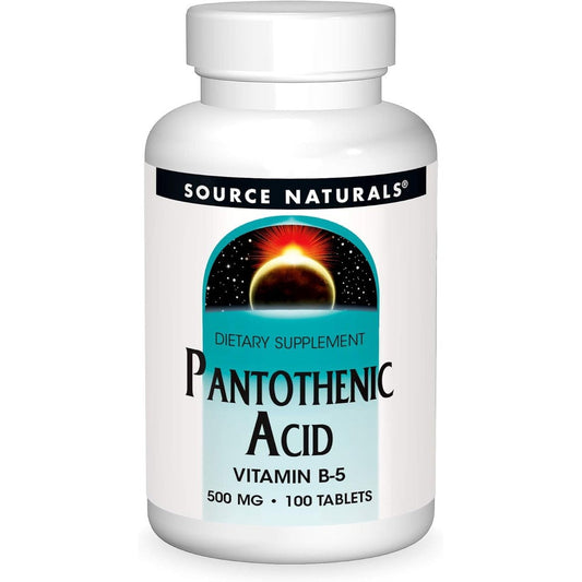 Source Naturals Pantothenic Acid 500mg bottle front view