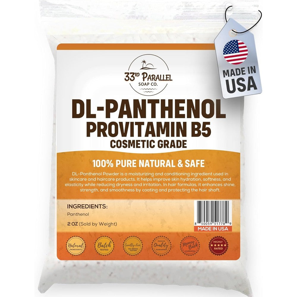 33rd Parallel Soap Co. Pure DL-Panthenol Powder front view packaging