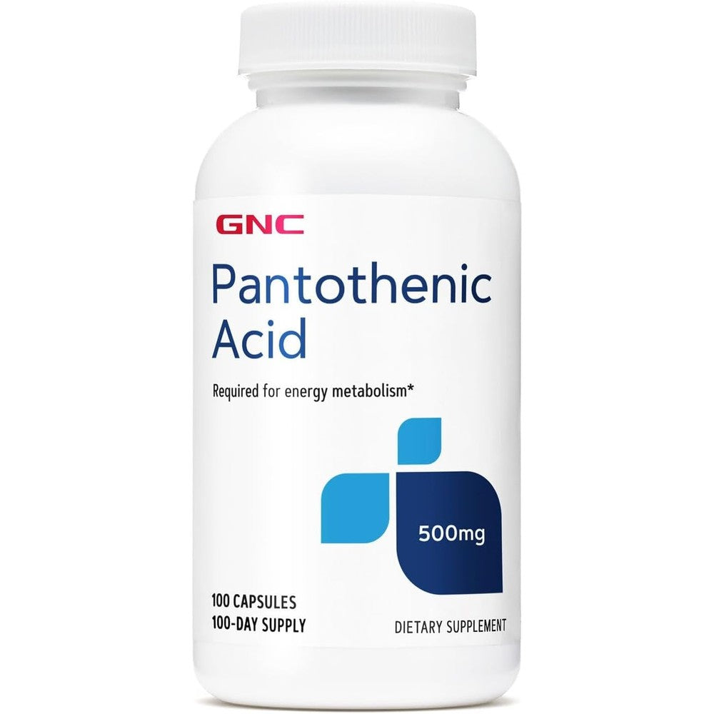 GNC Pantothenic Acid 500mg Vitamin B5 bottle front view