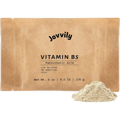Jovvily Vitamin B5 and vitamin d Pantothenic Acid powder 8 oz bag for energy and metabolism support