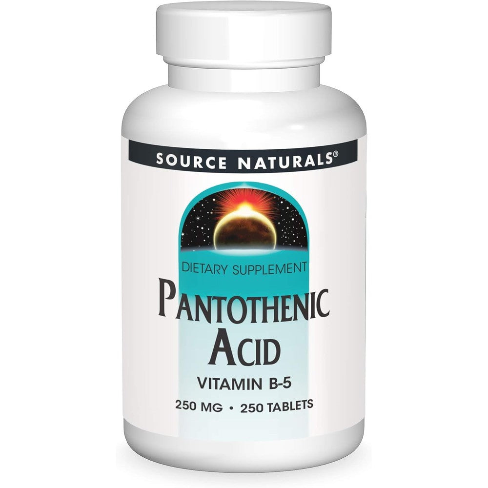 Source Naturals Pantothenic Acid 250 mg front bottle view