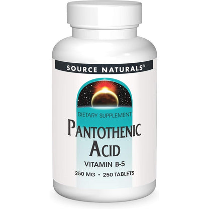 Source Naturals Pantothenic Acid 250 mg front bottle view