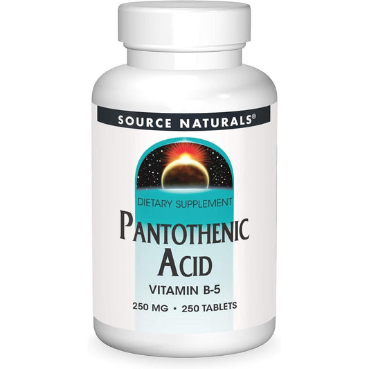 Source Naturals Pantothenic Acid 250 mg front bottle view