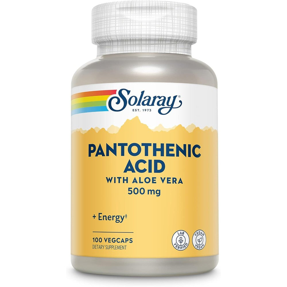 Solaray Pantothenic Acid 500mg bottle front view
