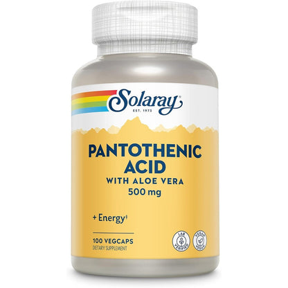 Solaray Pantothenic Acid 500mg bottle front view