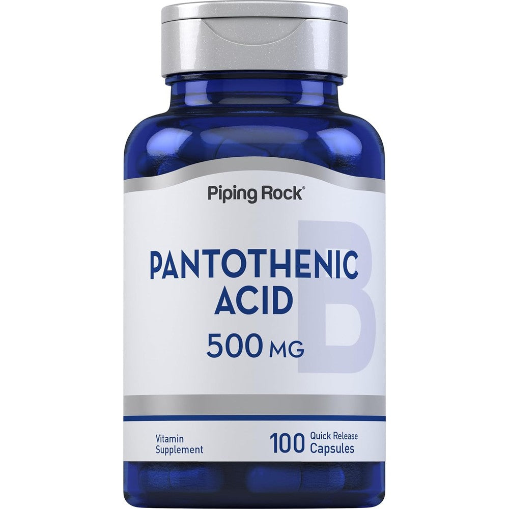 Piping Rock Pantothenic Acid 500mg bottle front view