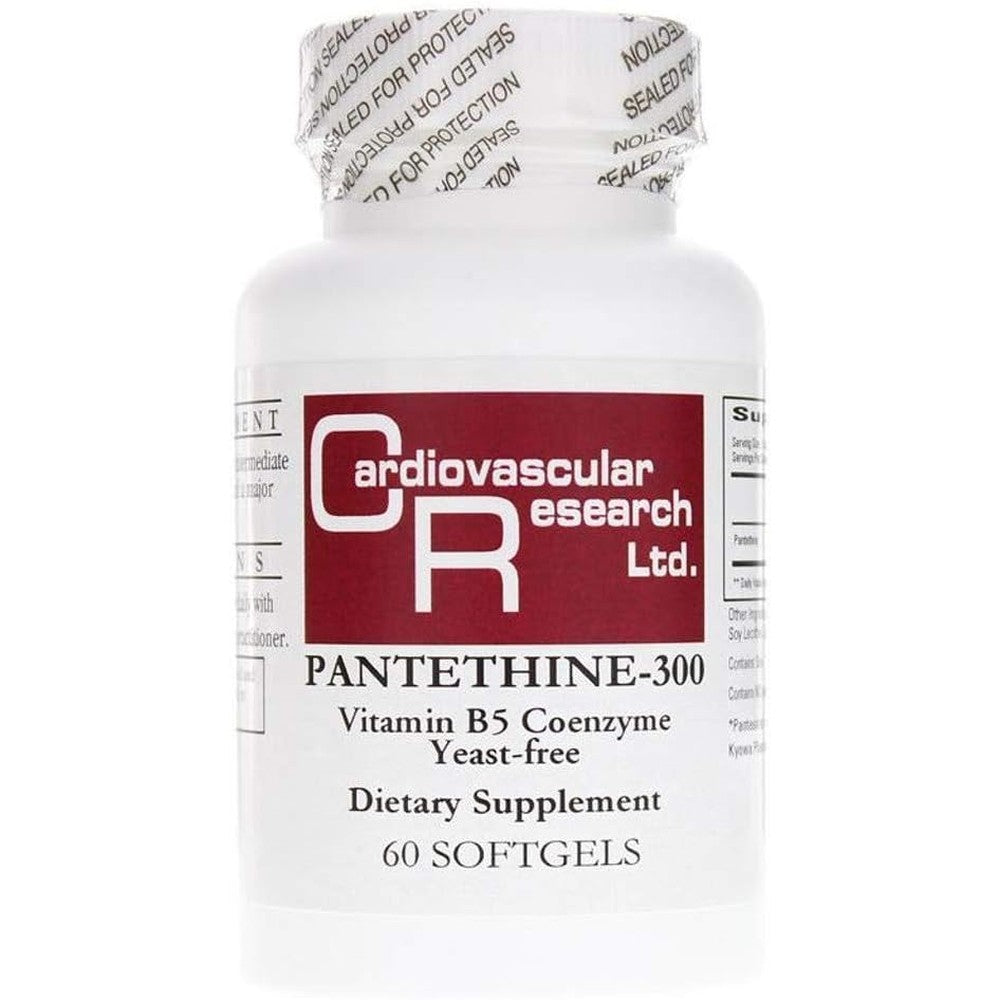 Cardiovascular Research Pantethine 300mg softgels bottle front view for heart health