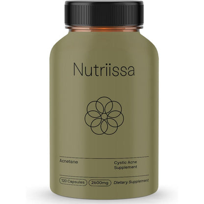 Nutriissa Acnetane hormonal and cystic acne supplement bottle front view