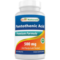Best Naturals Pantothenic Acid 500mg Vitamin B5 120 Tablets front view