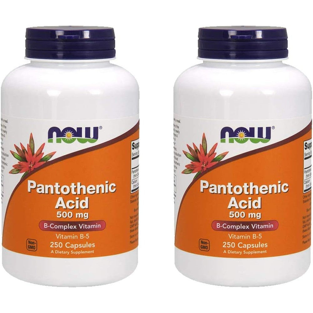 NOW Foods Pantothenic Acid 500mg Vitamin B5 supplement bottle front view