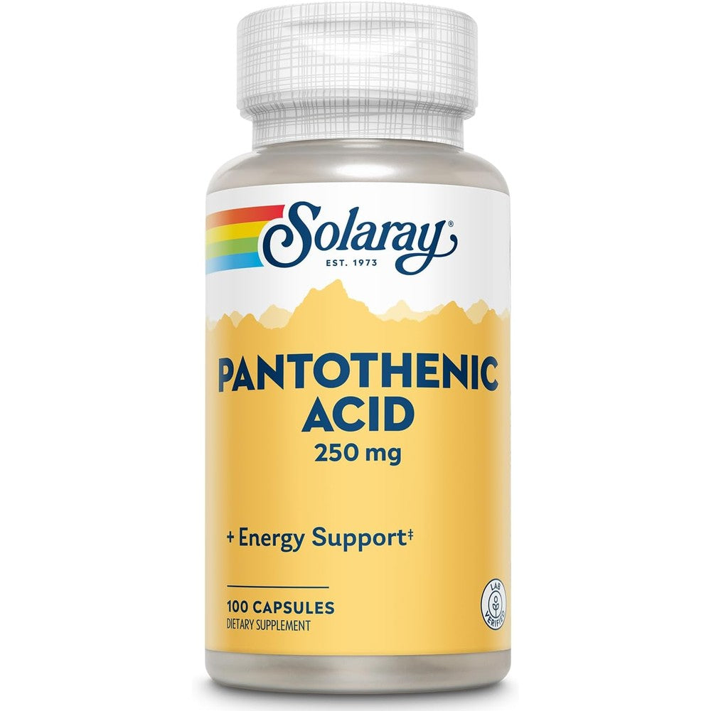 Solaray Pantothenic Acid 250mg bottle front view