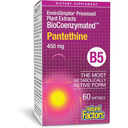 Natural Factors BioCoenzymated Pantethine 450 mg bottle front view