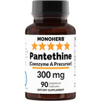 Monoherb Pantethine 300mg 90 Vegetarian Capsules front view bottle