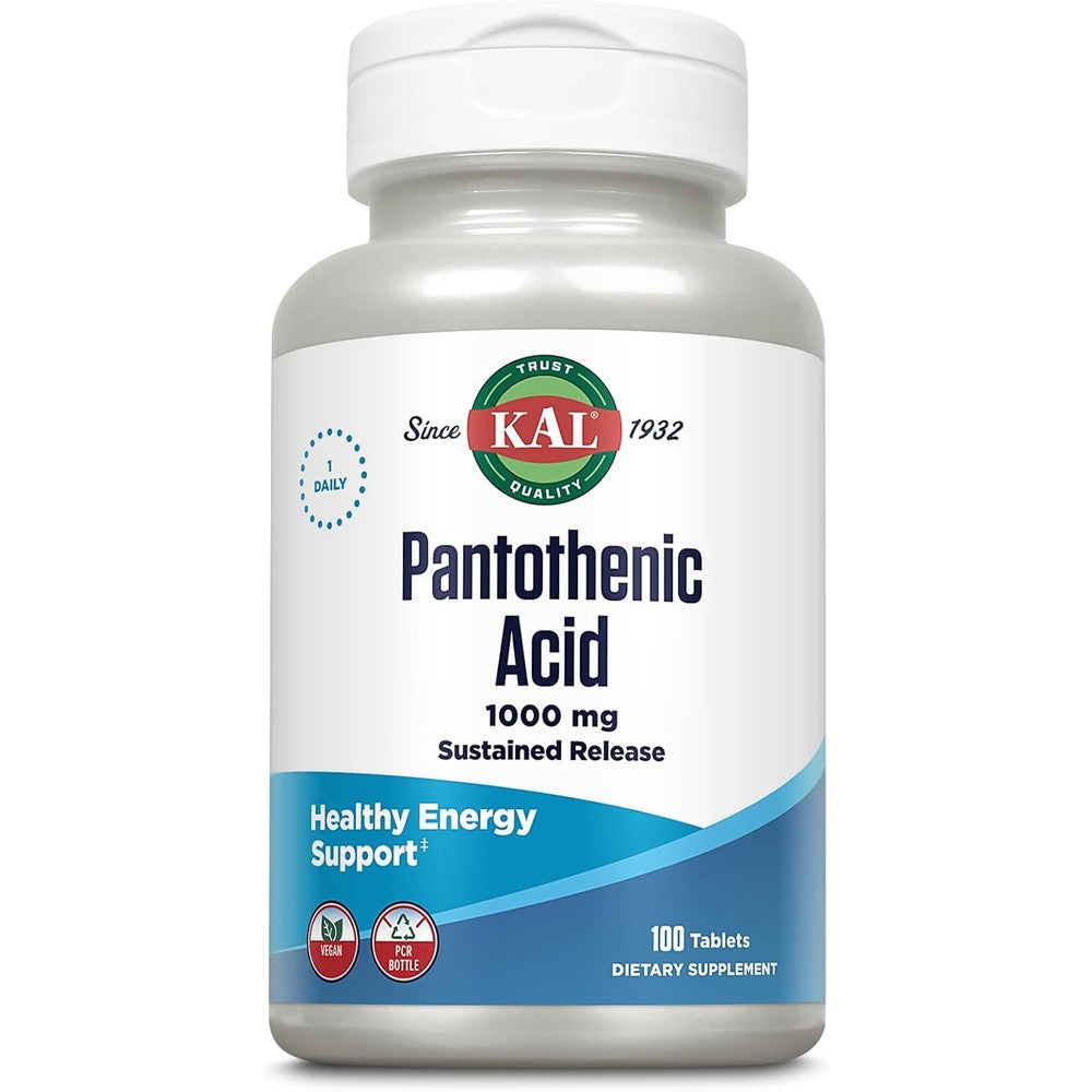 Kal Pantothenic Acid 1000mg bottle front view