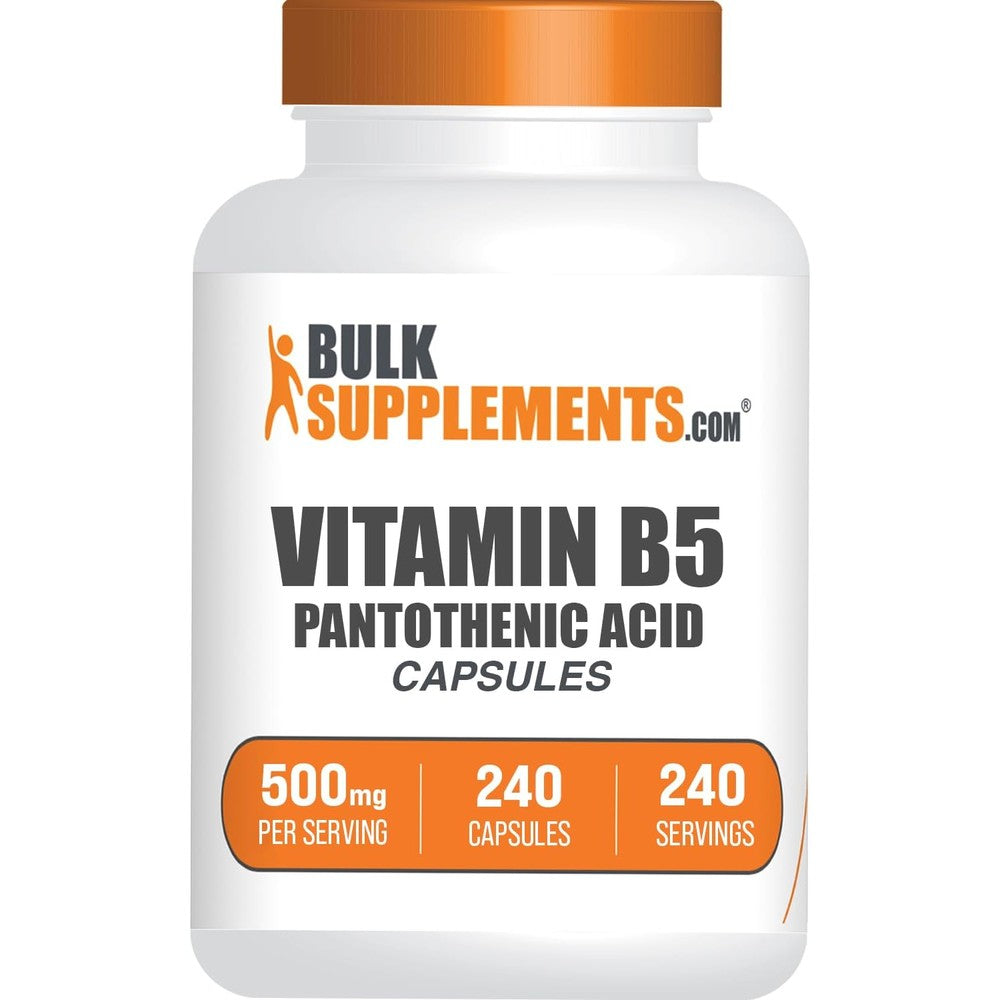 BulkSupplements Vitamin B5 500mg capsules bottle front view